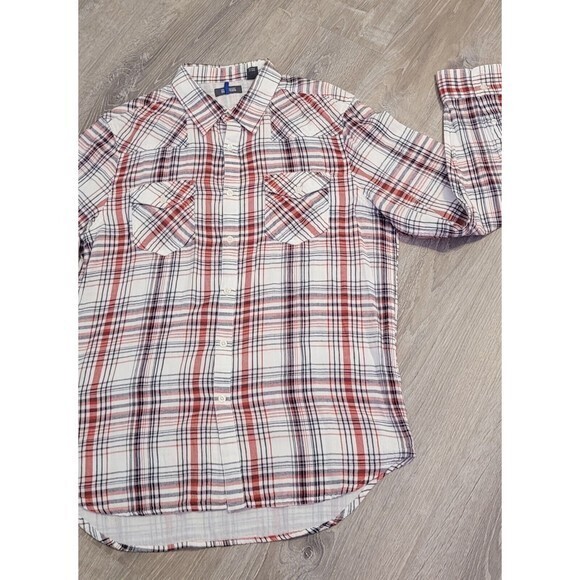 Kenneth Cole Reaction Men's Red Striped Long Sleeve‎ Button Down Shirt Size XL - Picture 4 of 16